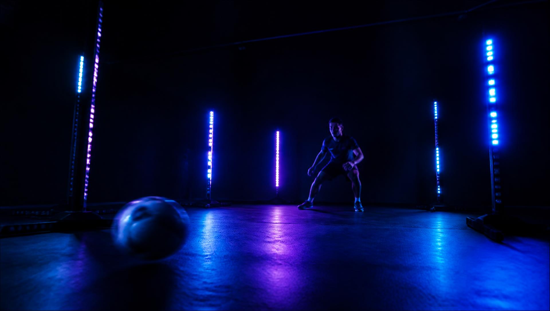 Player training with reactive lights in an Okkulo session